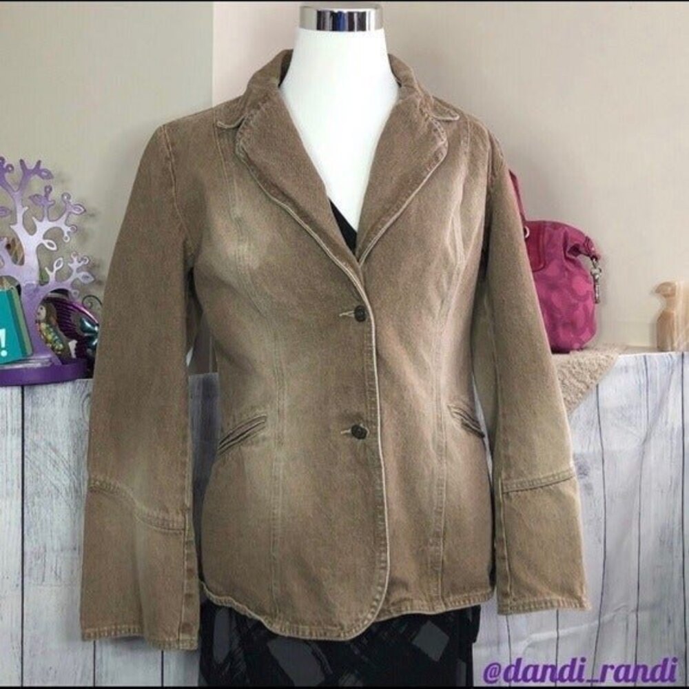 Newport News Jeanology sz 10 Tan Denim Jacket